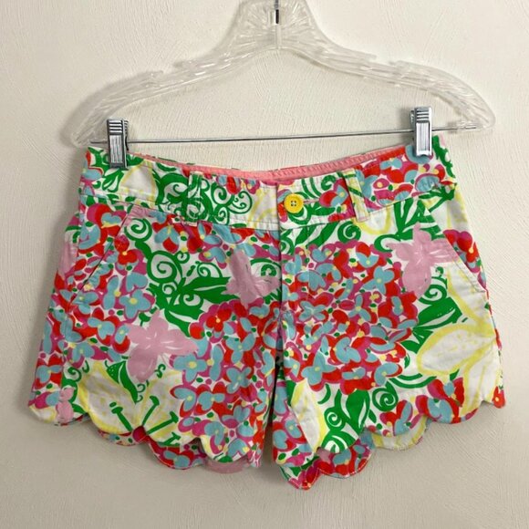 Lilly Pulitzer Mariposa Buttercup Scalloped Shorts - Size 00 - For a good cause! - Picture 1 of 7
